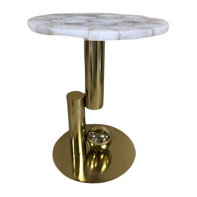 22" Komi White Quartz Table - Al Rugaib Furniture