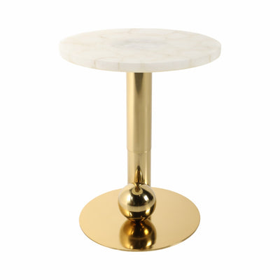 22" Komi White Quartz Table - Al Rugaib Furniture