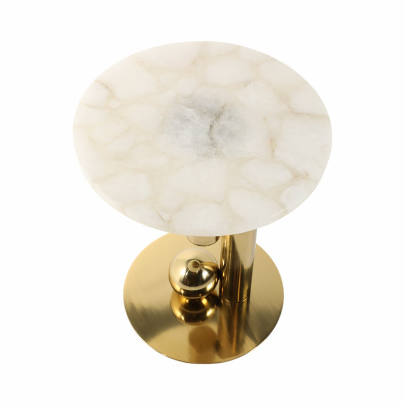 22" Komi White Quartz Table - Al Rugaib Furniture