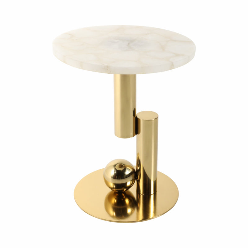 22" Komi White Quartz Table - Al Rugaib Furniture