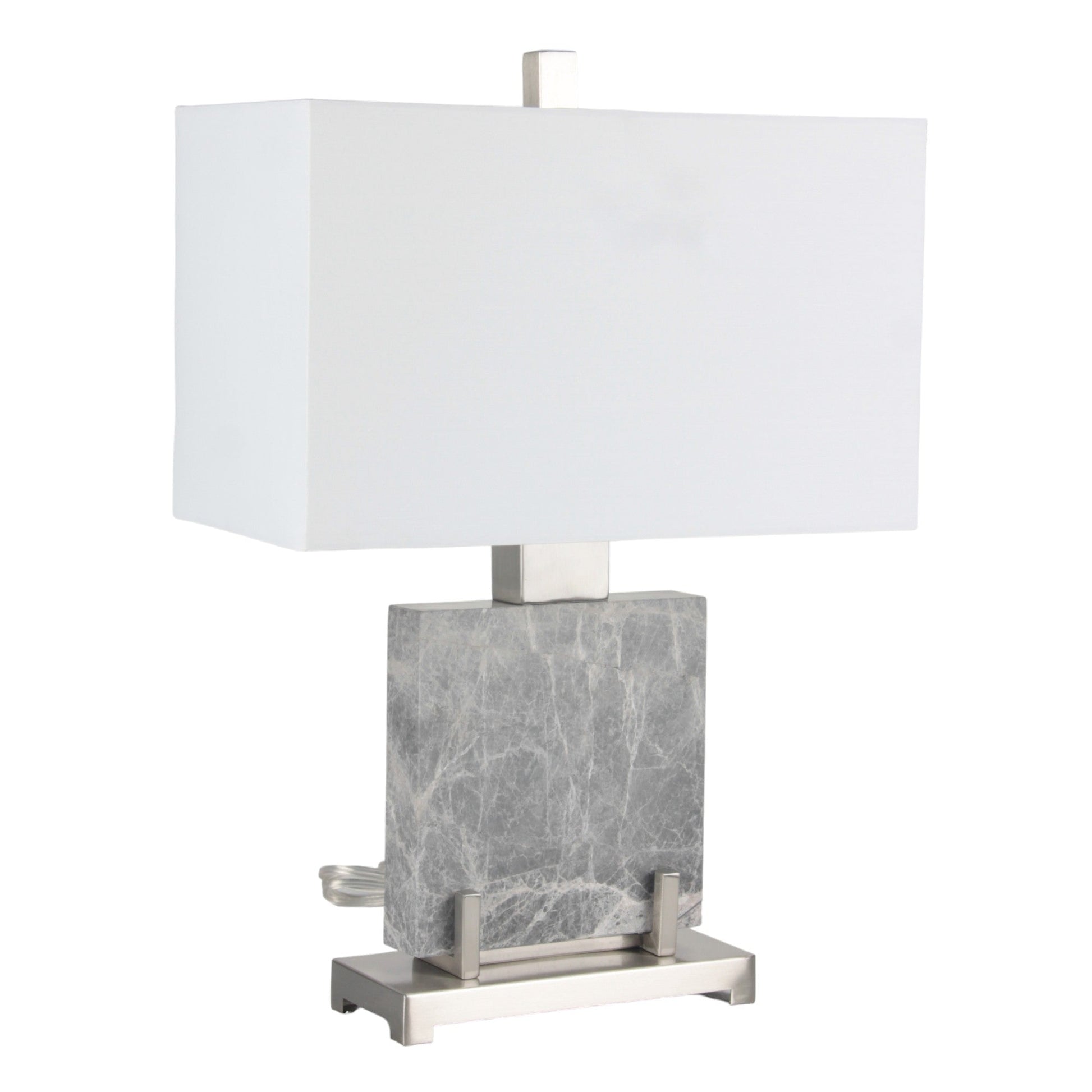 22" Lazio Grey Marble Lamp Table Decors| Sagebrook Home