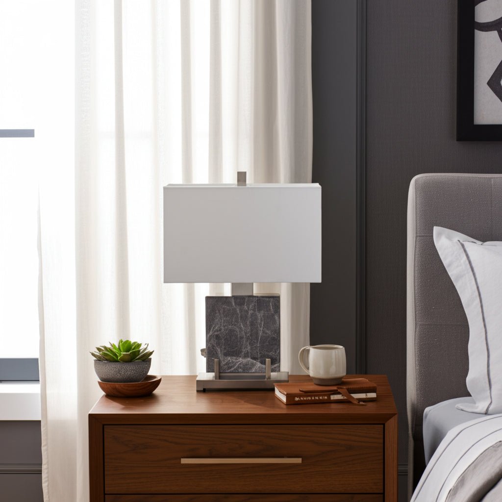 22" Lazio Grey Marble Lamp Table Decors| Sagebrook Home