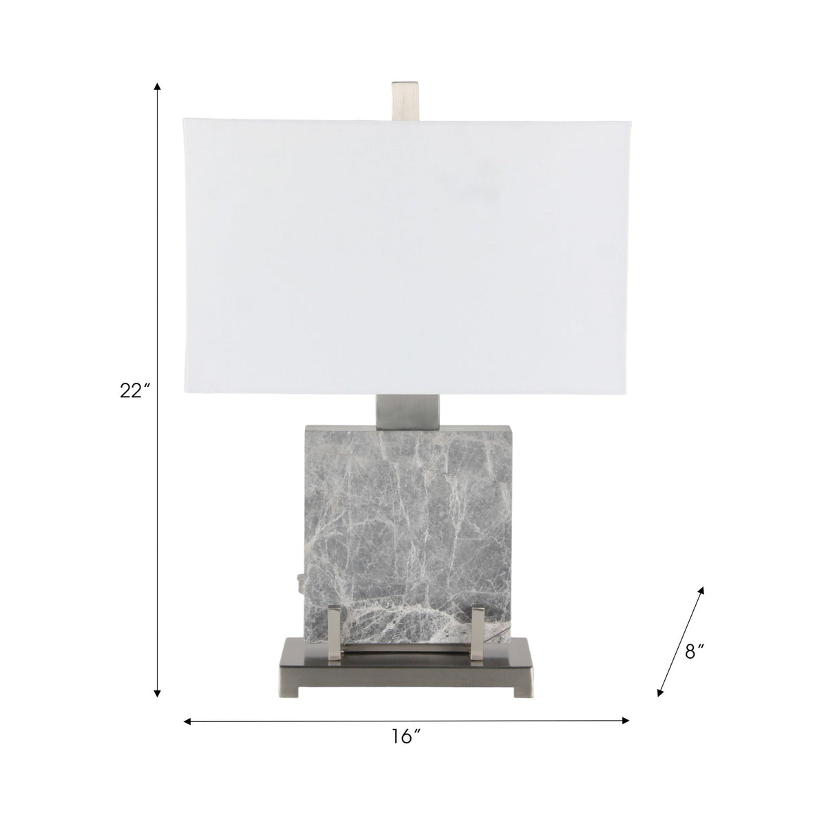 22" Lazio Grey Marble Lamp Table Decors| Sagebrook Home