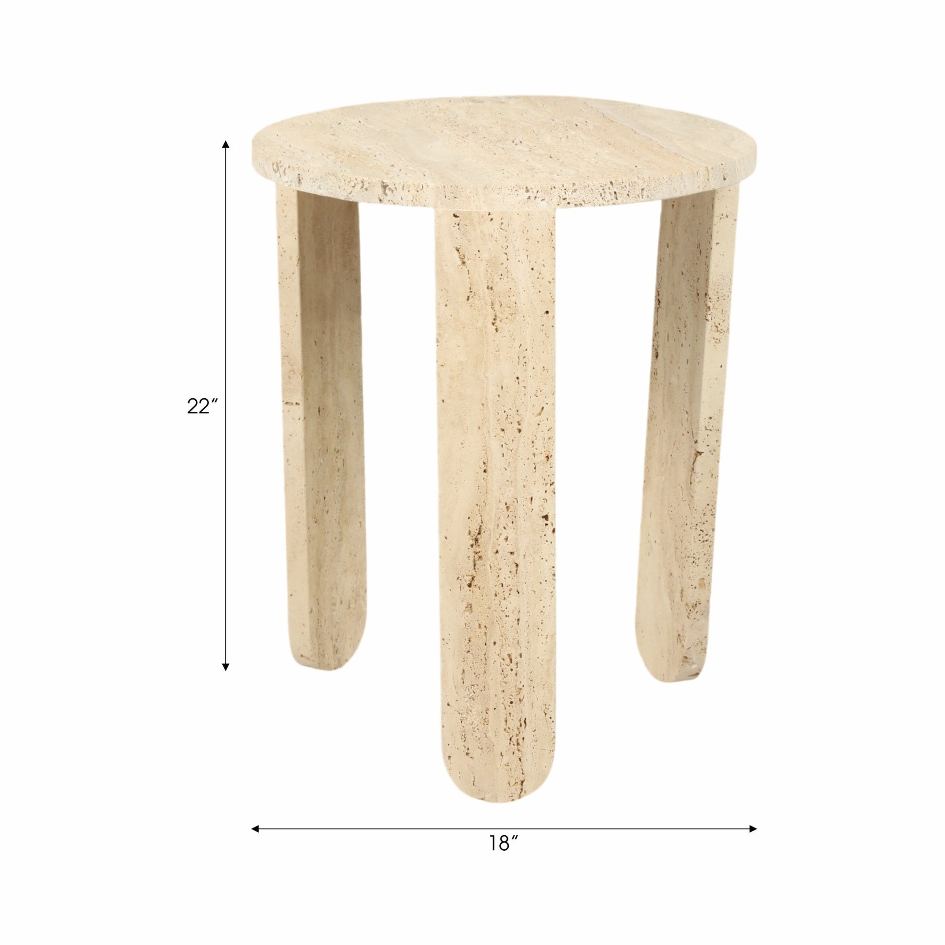 22" LOUVA CARVED TRAVERTINE ACCENT TABLE Accent & End Tables| Sagebrook Home