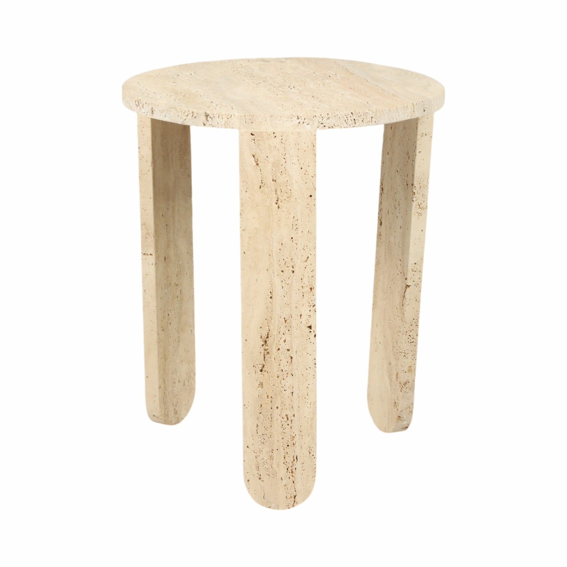 22" LOUVA CARVED TRAVERTINE ACCENT TABLE Accent & End Tables| Sagebrook Home