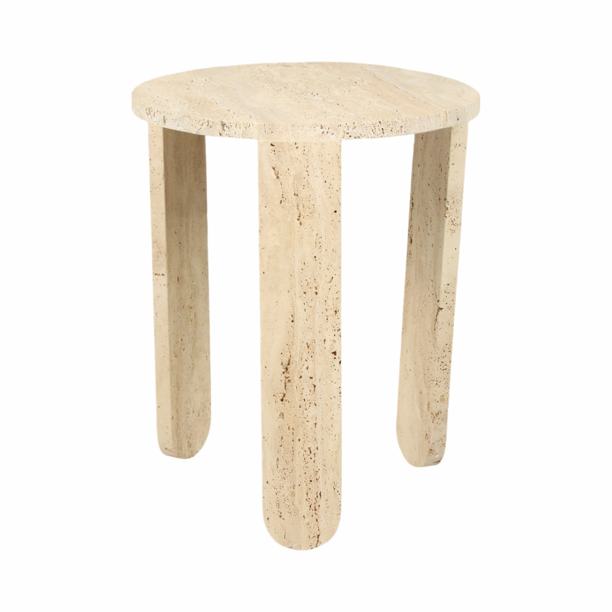 22" LOUVA CARVED TRAVERTINE ACCENT TABLE Accent & End Tables| Sagebrook Home