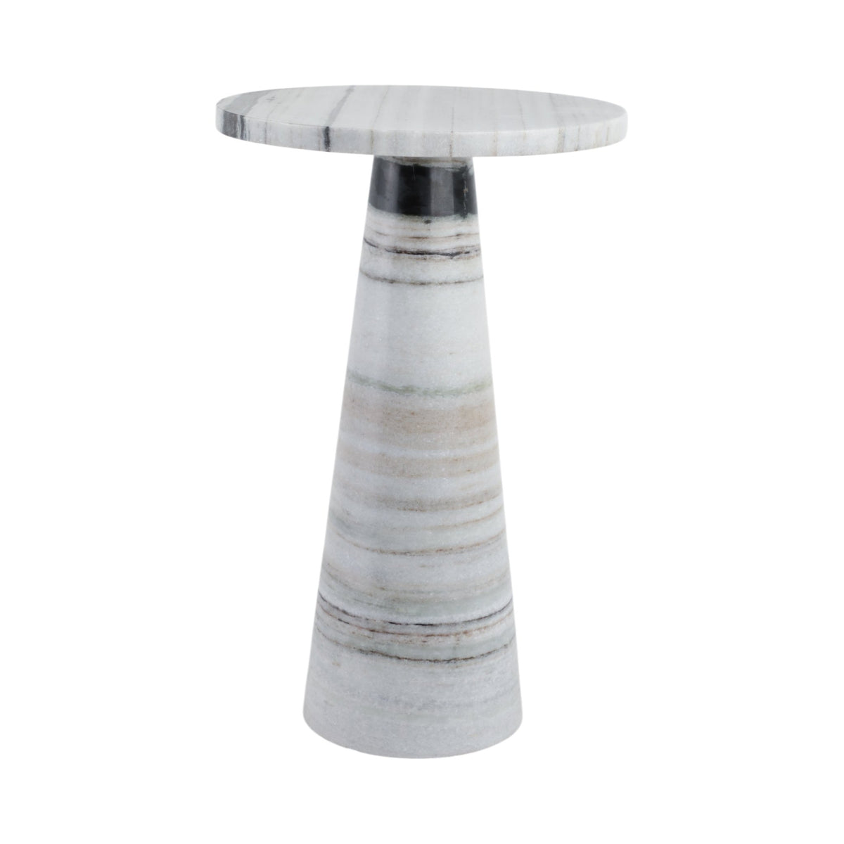 22" Panda Stone Marble Accent Table, Multi Accent & End Tables| Sagebrook Home