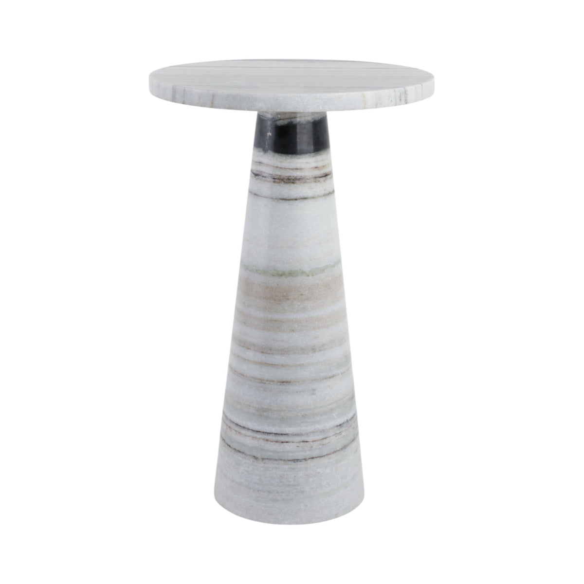22" Panda Stone Marble Accent Table, Multi Accent & End Tables| Sagebrook Home