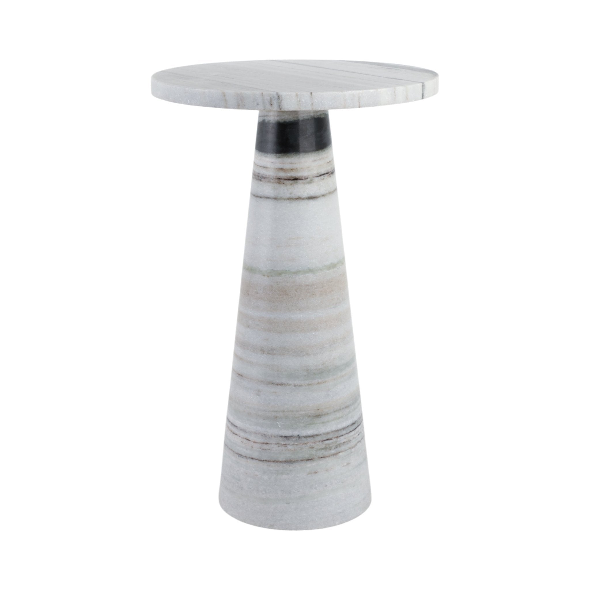 22" Panda Stone Marble Accent Table, Multi Accent & End Tables| Sagebrook Home