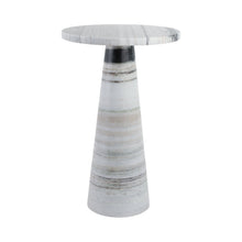 22" Panda Stone Marble Accent Table, Multi