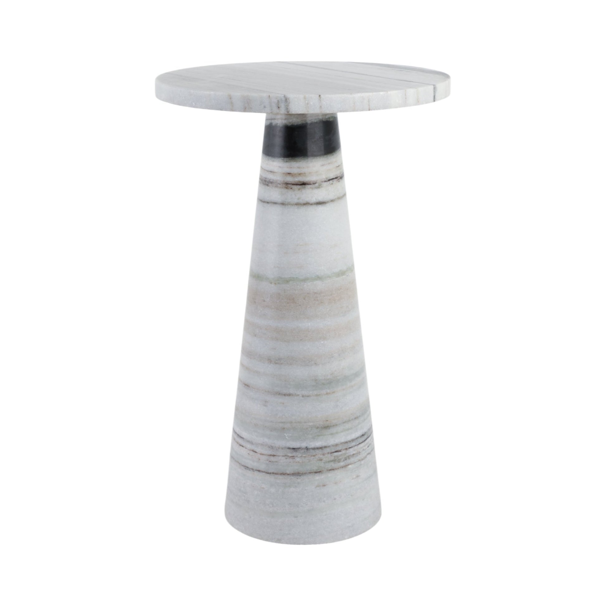 22" Panda Stone Marble Accent Table, Multi Accent & End Tables| Sagebrook Home