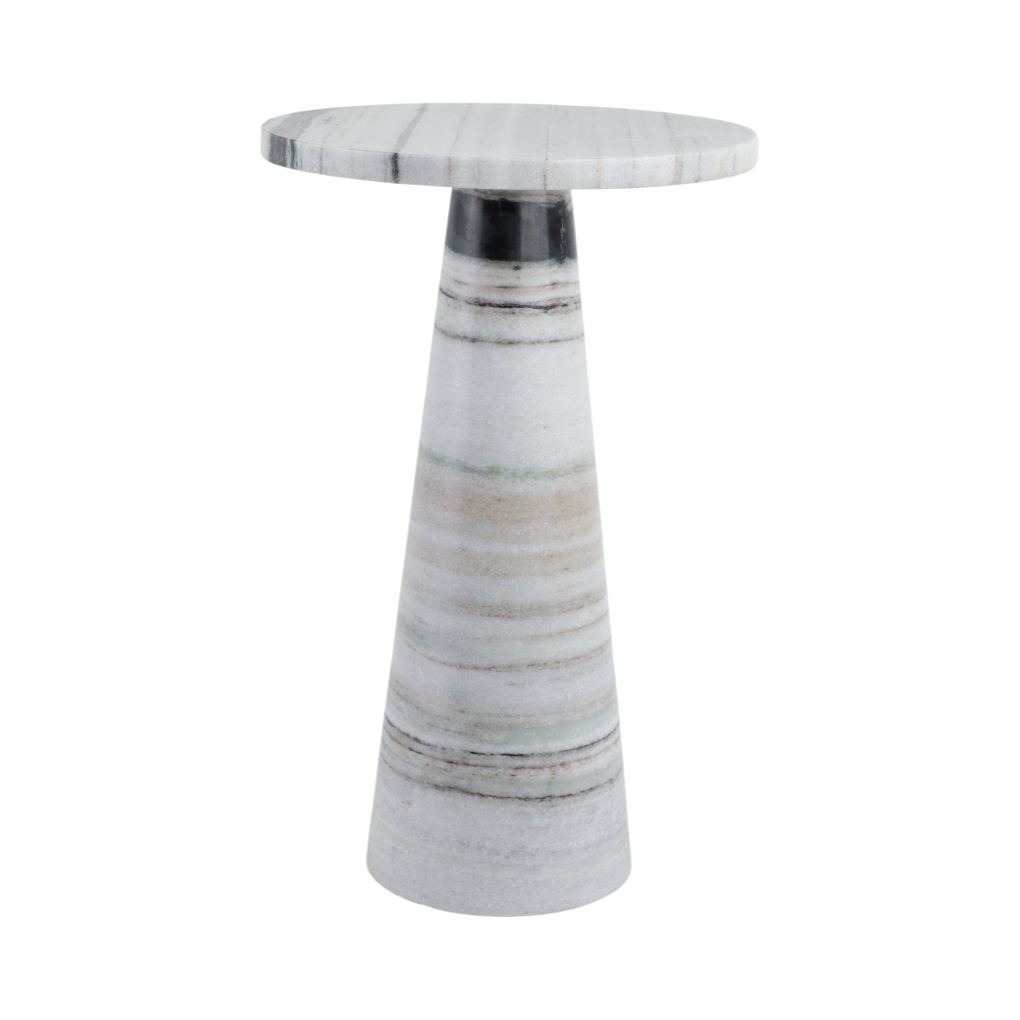 22" Panda Stone Marble Accent Table, Multi Accent & End Tables| Sagebrook Home