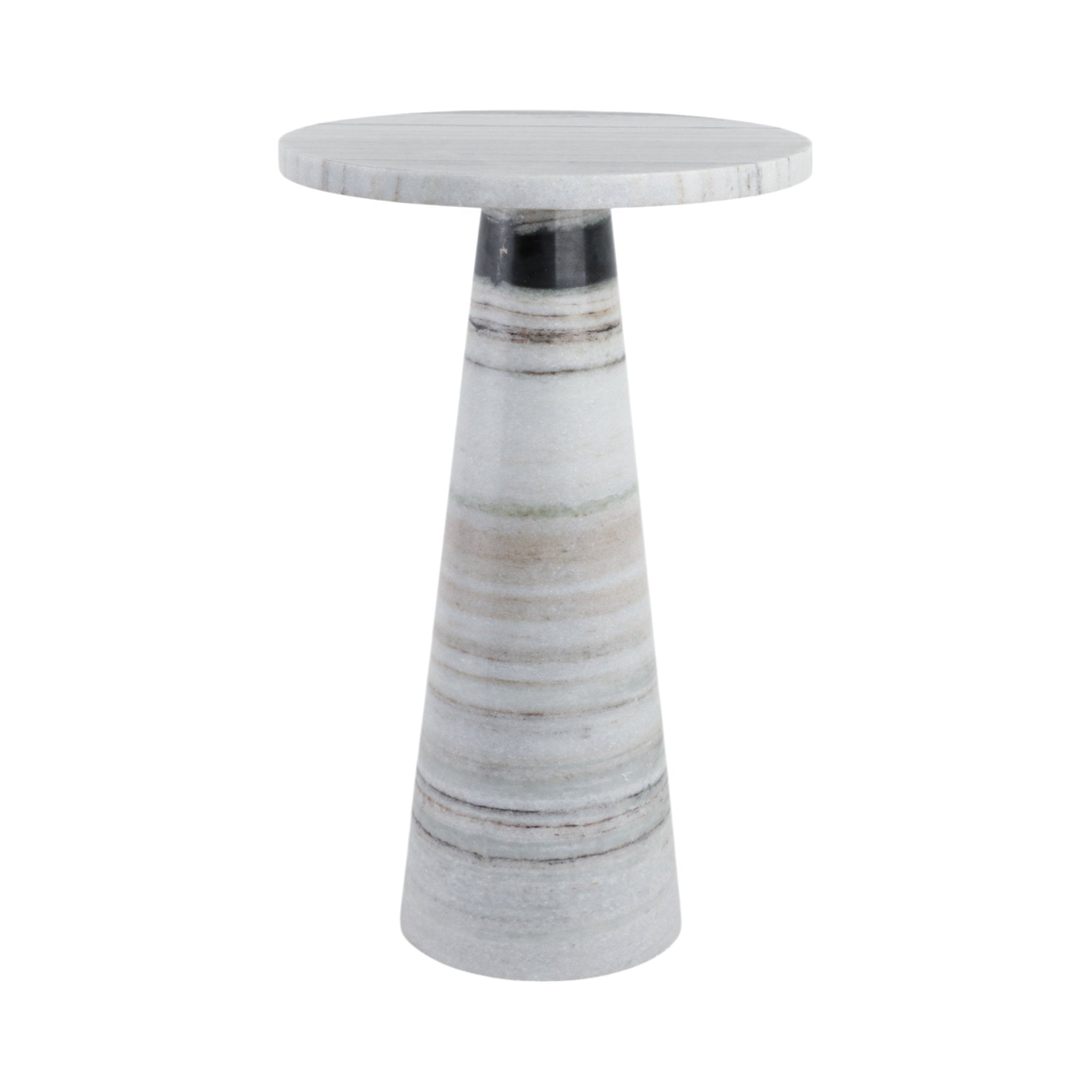 22" Panda Stone Marble Accent Table, Multi Accent & End Tables| Sagebrook Home