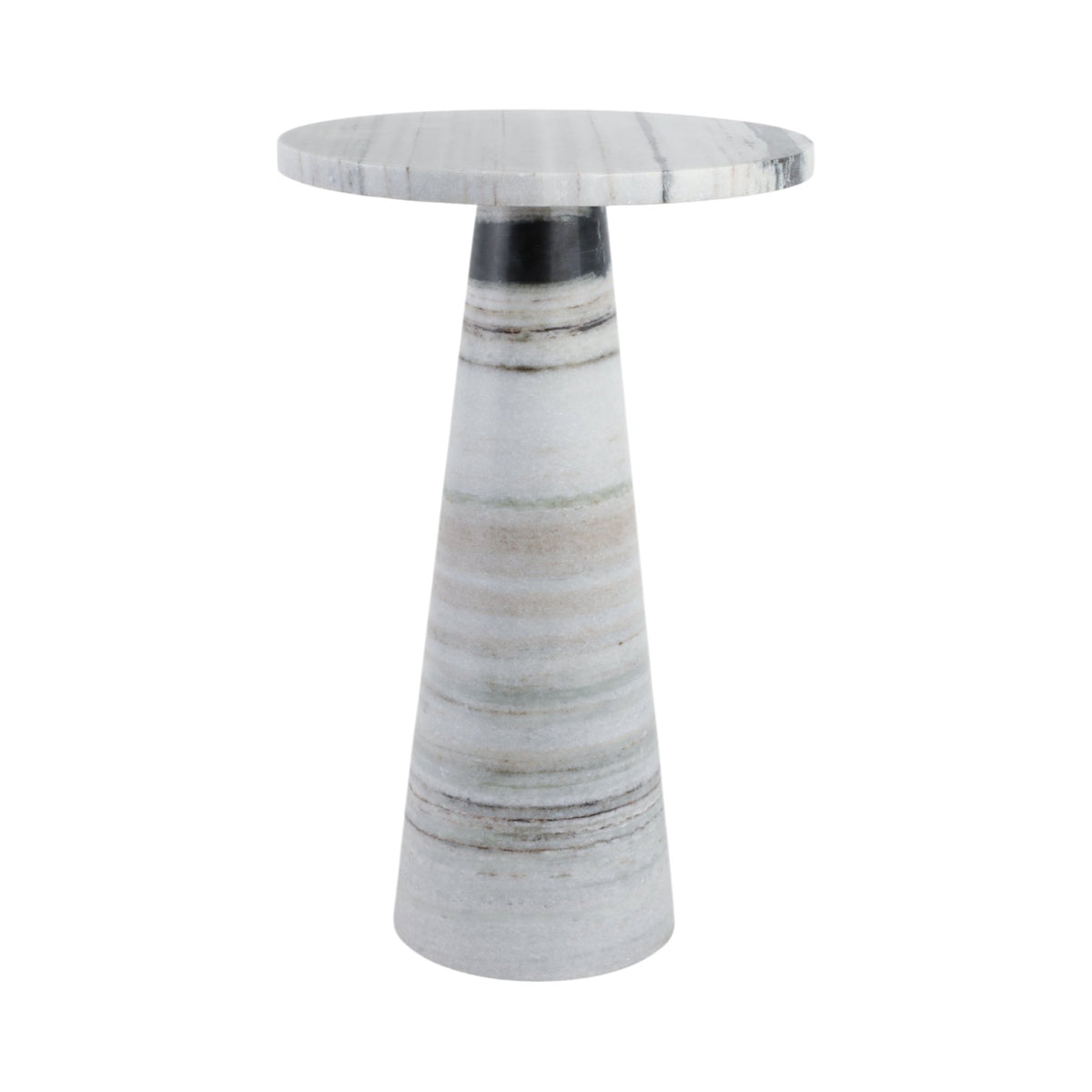 22" Panda Stone Marble Accent Table, Multi Accent & End Tables| Sagebrook Home
