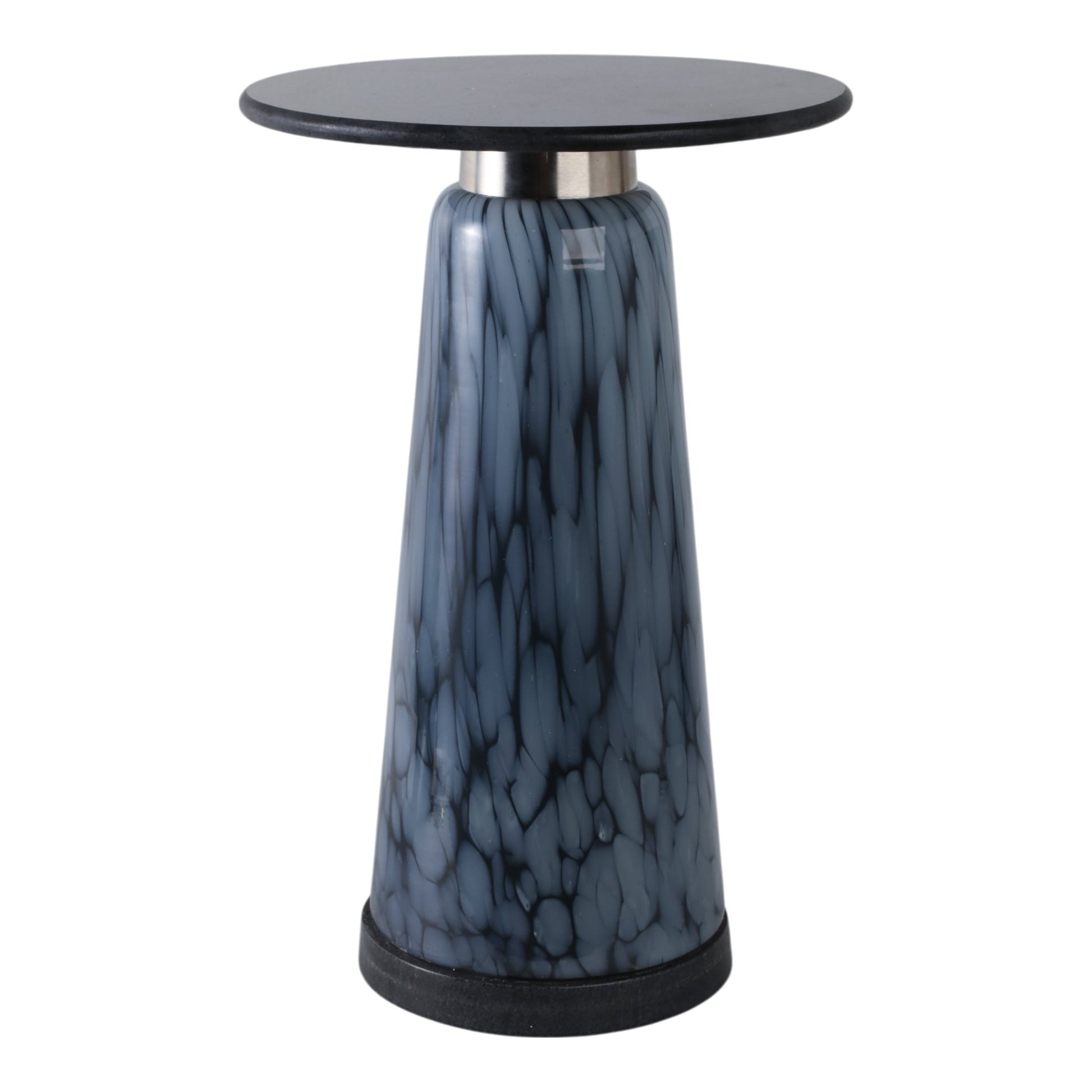 22" Posados Tall Art Table W/marble Top, Blue Accent & End Tables| Sagebrook Home