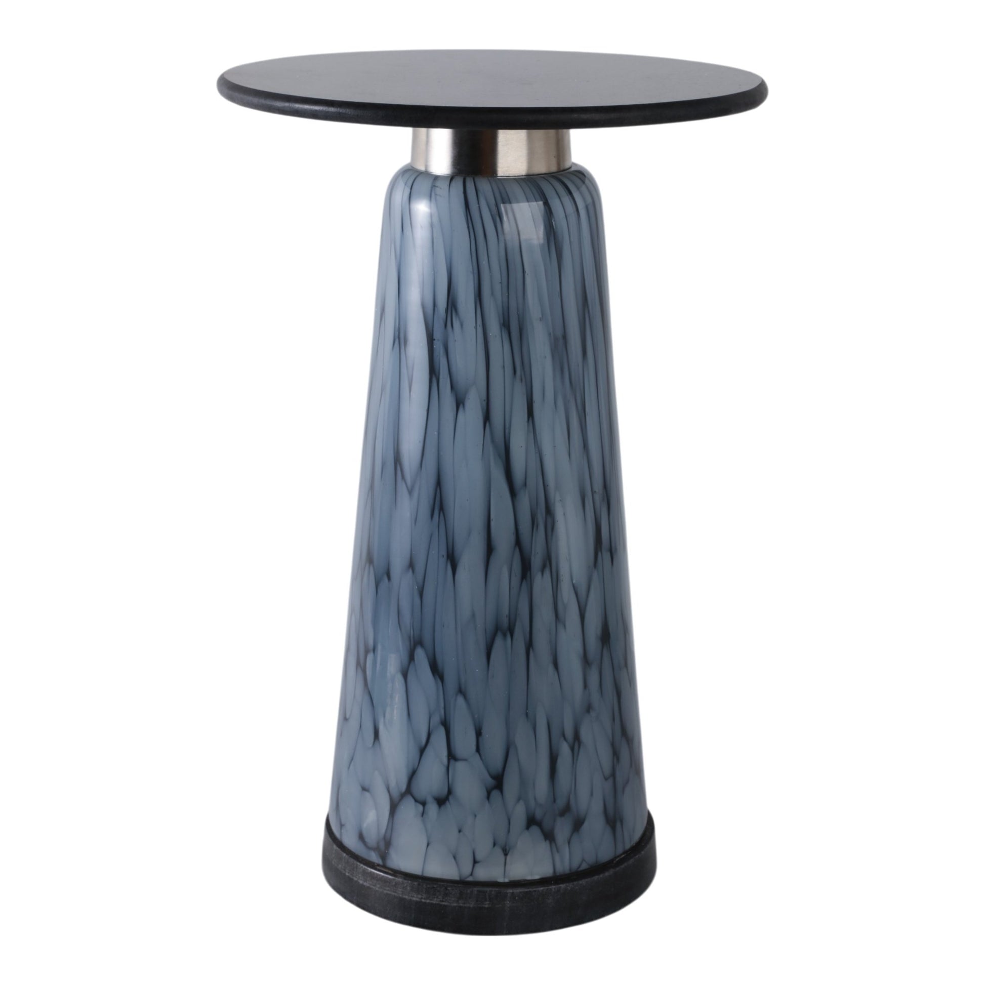 22" Posados Tall Art Table W/marble Top, Blue Accent & End Tables| Sagebrook Home