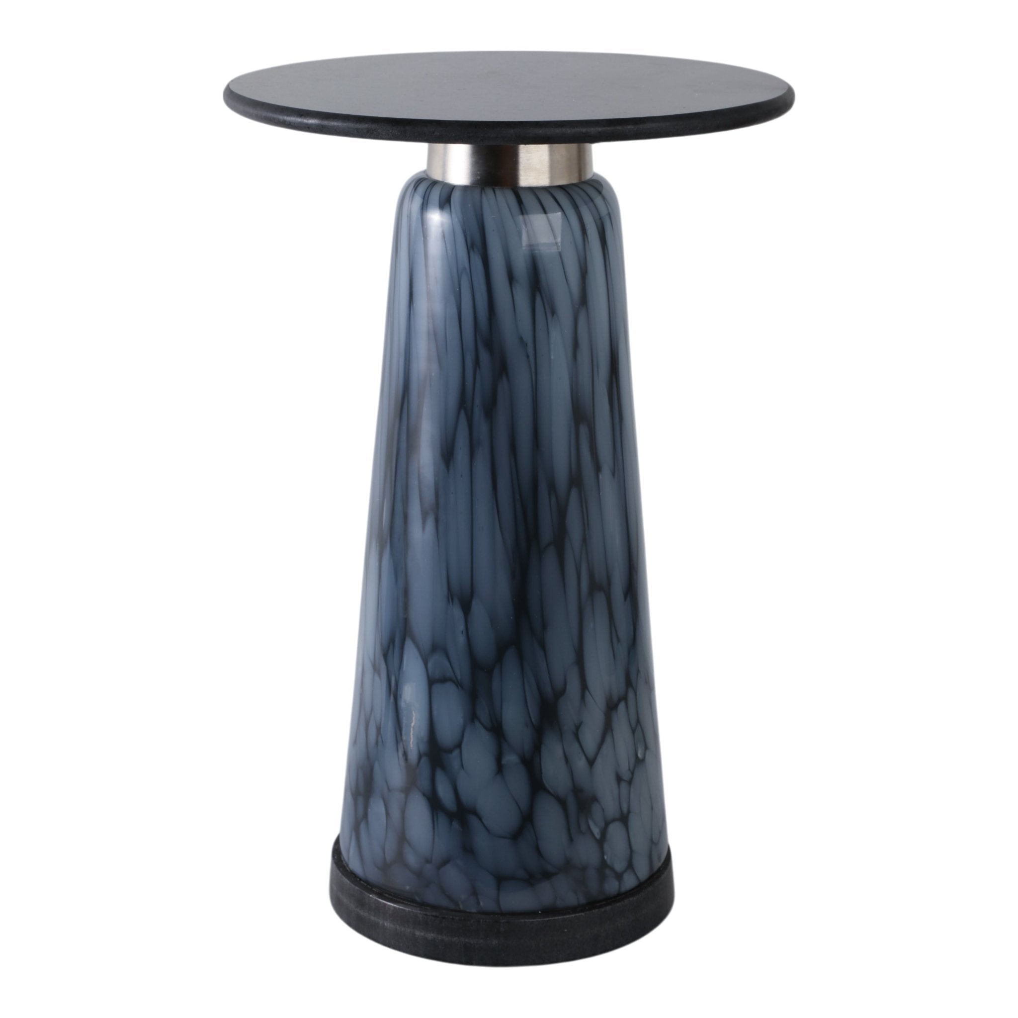22" Posados Tall Art Table W/marble Top, Blue Accent & End Tables| Sagebrook Home