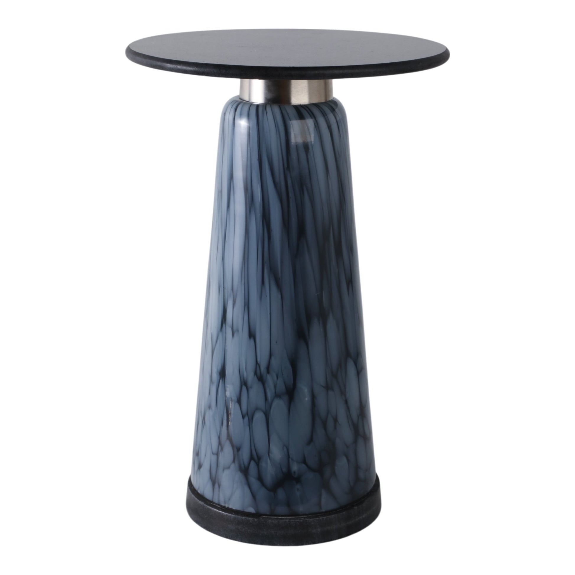 22" Posados Tall Art Table W/marble Top, Blue Accent & End Tables| Sagebrook Home