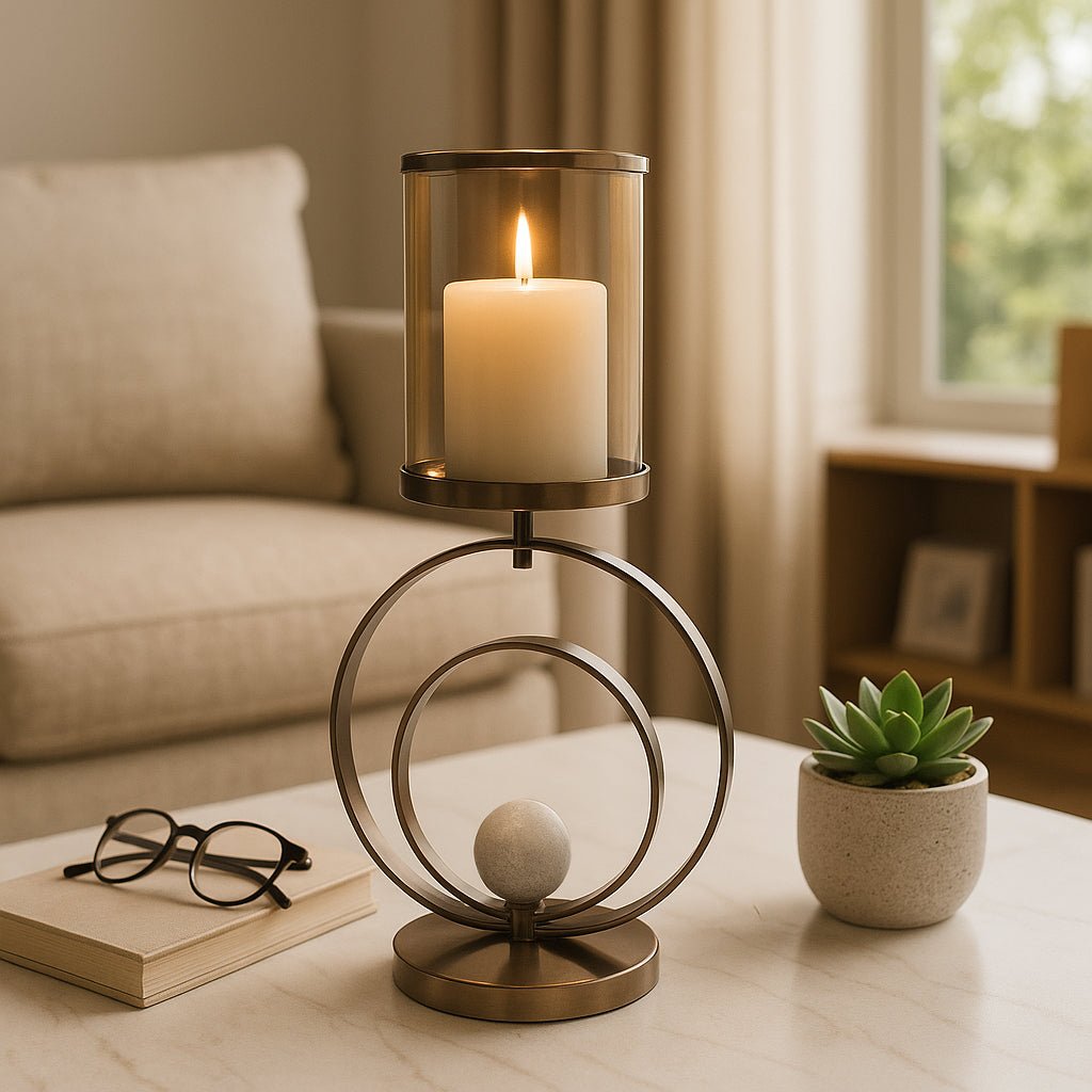 22" Preble Small Bronze Hurricane Lanterns| Sagebrook Home