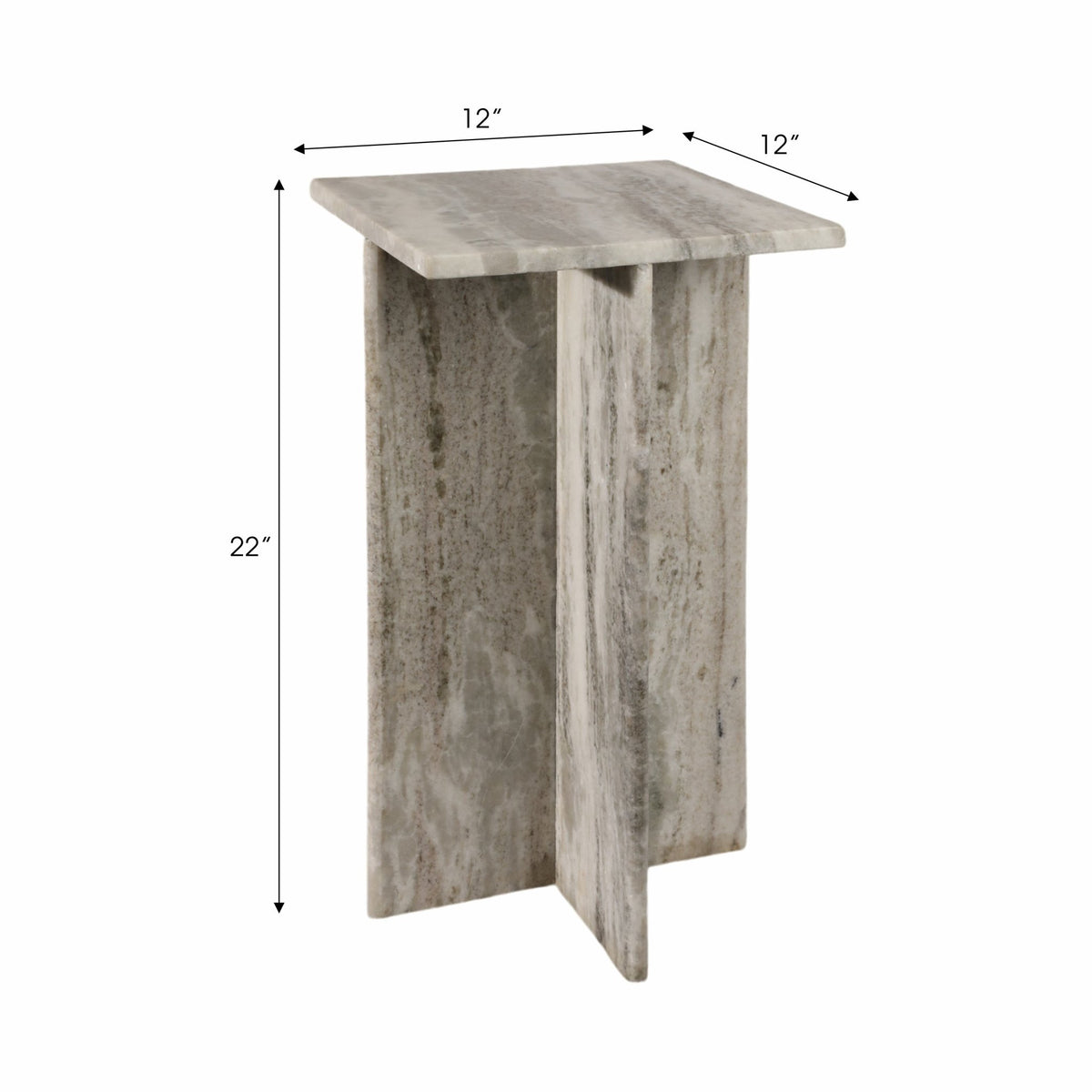 22" ROMMI SMALL MARBLE TABLE, WHITE Accent & End Tables| Sagebrook Home