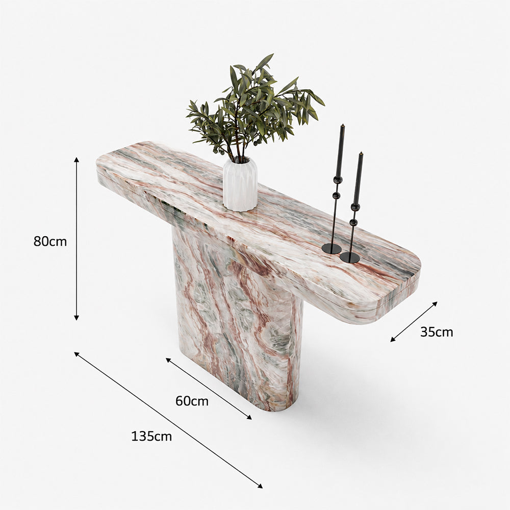 Italian Breccia Marble Console Table