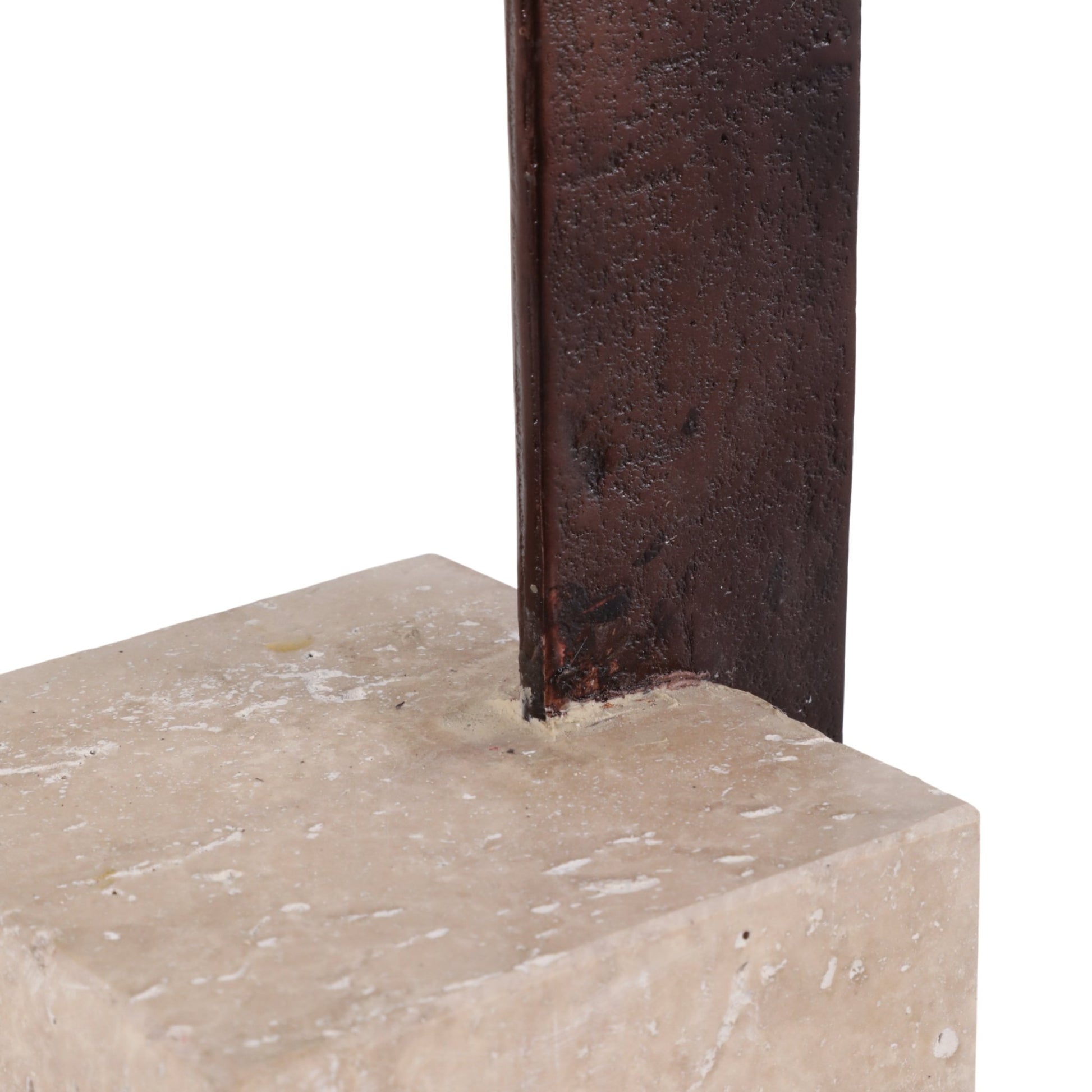 22x16" Travertine Block Base Accent Table, Bronze Accent & End Tables| Sagebrook Home