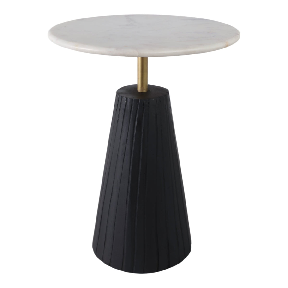 22X17" FLUTED BASE MARBLE TOP ACCENT TABLE,WHT/BLK Accent & End Tables| Sagebrook Home