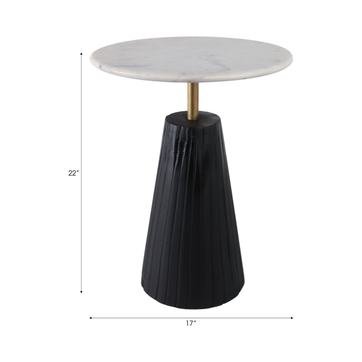 22X17" FLUTED BASE MARBLE TOP ACCENT TABLE,WHT/BLK Accent & End Tables| Sagebrook Home