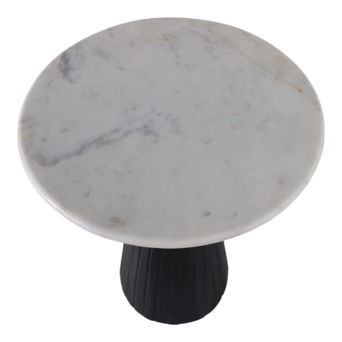 22X17" FLUTED BASE MARBLE TOP ACCENT TABLE,WHT/BLK Accent & End Tables| Sagebrook Home