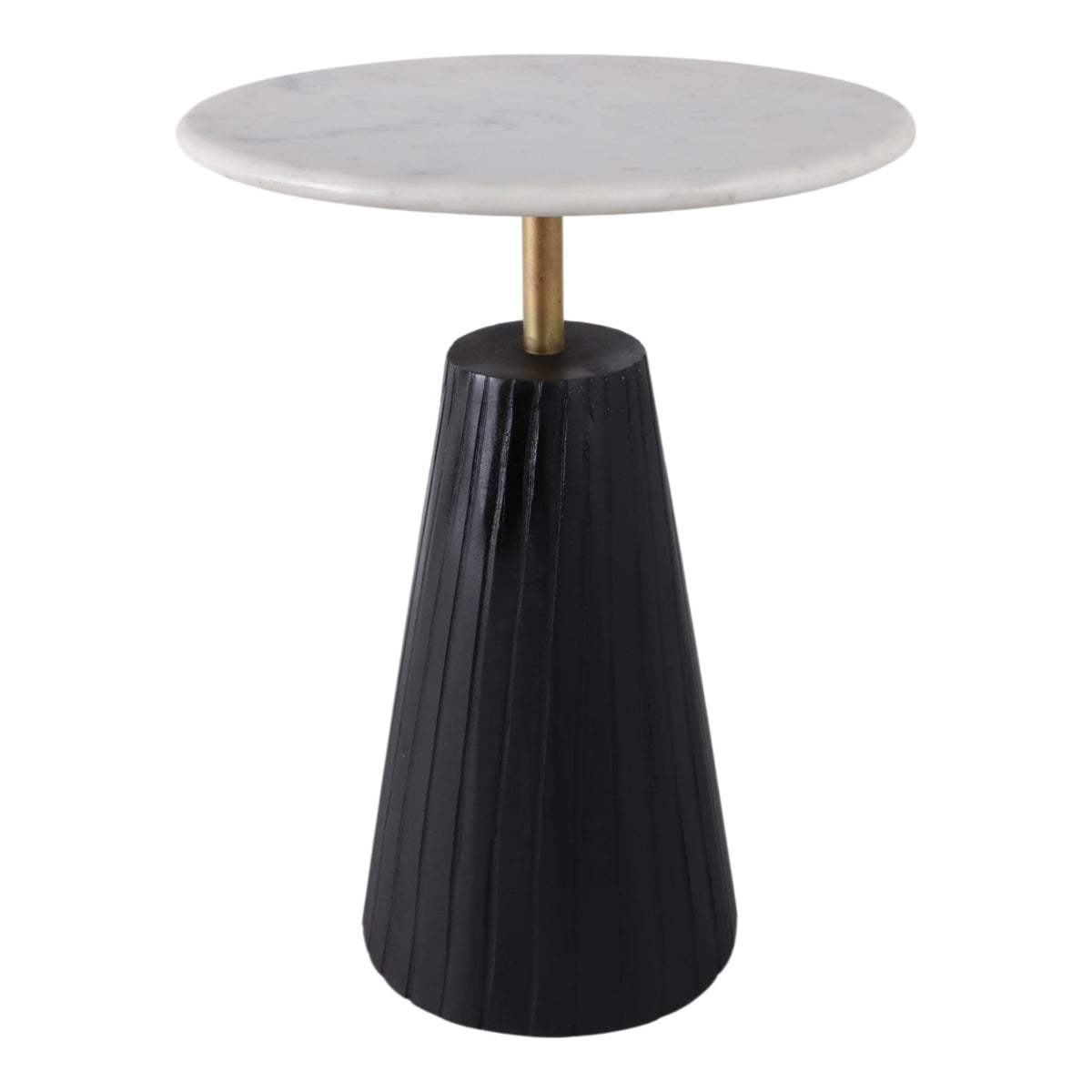 22X17" FLUTED BASE MARBLE TOP ACCENT TABLE,WHT/BLK Accent & End Tables| Sagebrook Home