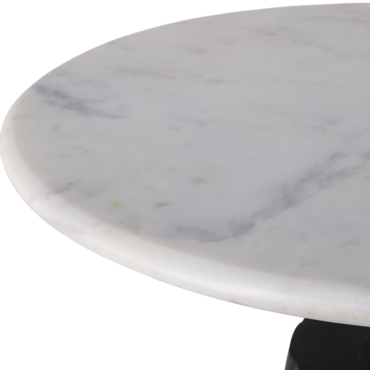 22X17" FLUTED BASE MARBLE TOP ACCENT TABLE,WHT/BLK Accent & End Tables| Sagebrook Home