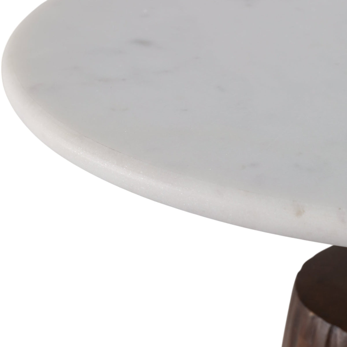 22X17" FLUTED BASE MARBLE TOP ACCENT TABLE,WHT/BRW Accent & End Tables| Sagebrook Home