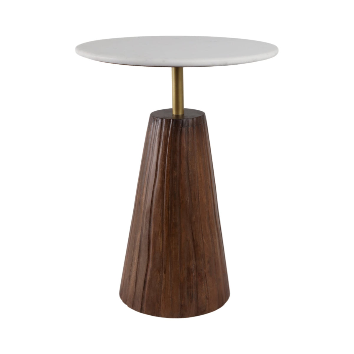 22X17" FLUTED BASE MARBLE TOP ACCENT TABLE,WHT/BRW Accent & End Tables| Sagebrook Home