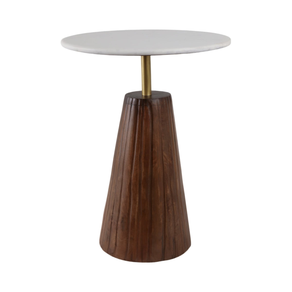 22X17" FLUTED BASE MARBLE TOP ACCENT TABLE,WHT/BRW Accent & End Tables| Sagebrook Home