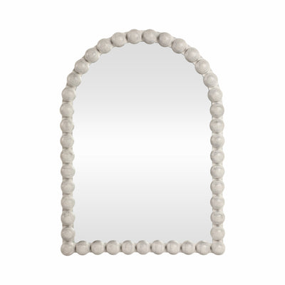 22x30 Large Knobby Arch Mirror, White - Al Rugaib Furniture