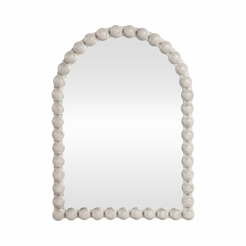 22x30 Large Knobby Arch Mirror, White - Al Rugaib Furniture