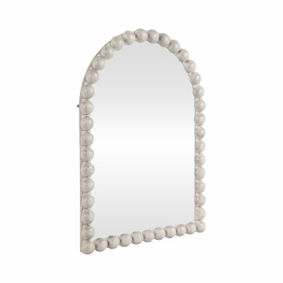 22x30 Large Knobby Arch Mirror, White - Al Rugaib Furniture