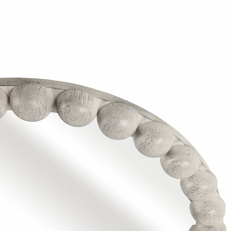 22x30 Large Knobby Arch Mirror, White - Al Rugaib Furniture