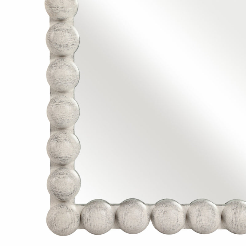 22x30 Large Knobby Arch Mirror, White - Al Rugaib Furniture