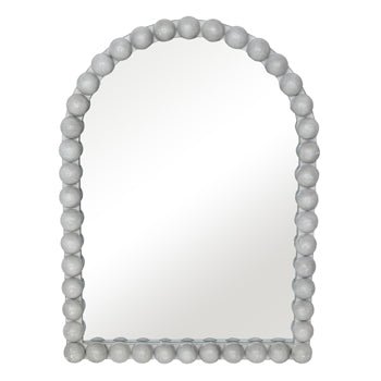 22x30 Large Knobby Arch Mirror, White - Al Rugaib Furniture