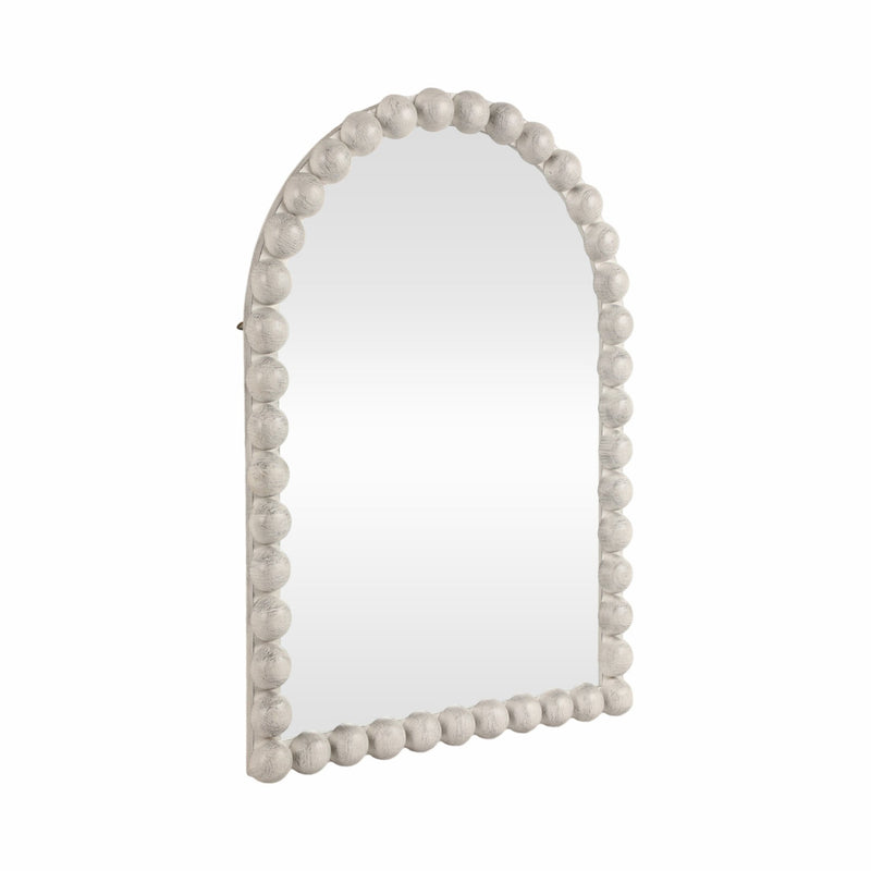 22x30 Large Knobby Arch Mirror, White - Al Rugaib Furniture
