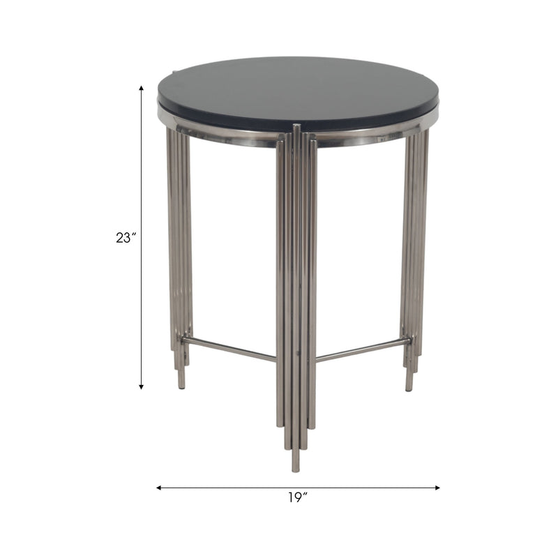 23" Aldine Stainless Steel Accent Table - Al Rugaib Furniture