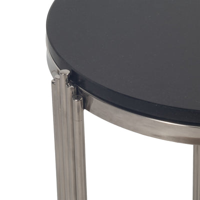 23" Aldine Stainless Steel Accent Table - Al Rugaib Furniture