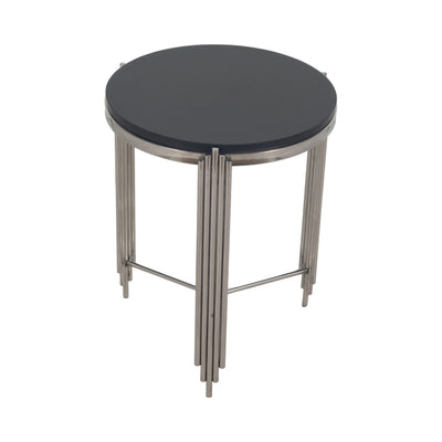 23" Aldine Stainless Steel Accent Table - Al Rugaib Furniture