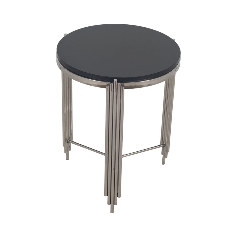 23" Aldine Stainless Steel Accent Table - Al Rugaib Furniture