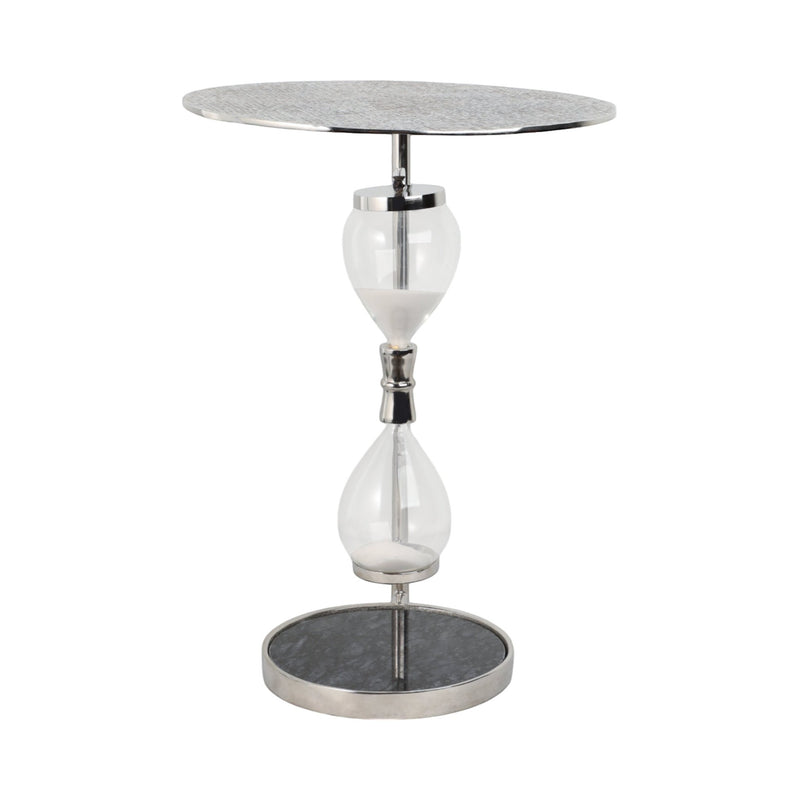 23" Chena Silver Hourglass Table - Al Rugaib Furniture