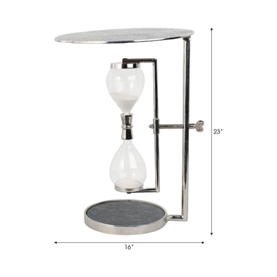 23" Chena Silver Hourglass Table - Al Rugaib Furniture