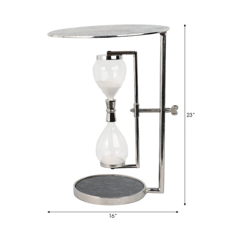 23" Chena Silver Hourglass Table - Al Rugaib Furniture