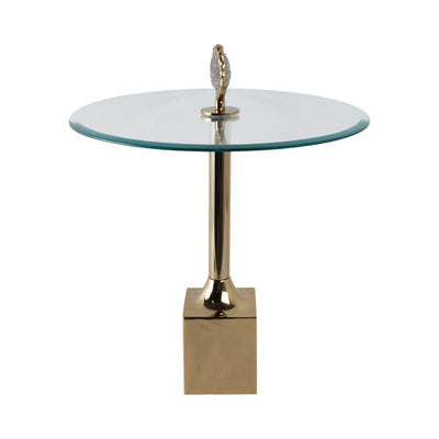 23" Frances Quartz Crystal Glass And Metal Accent - Al Rugaib Furniture