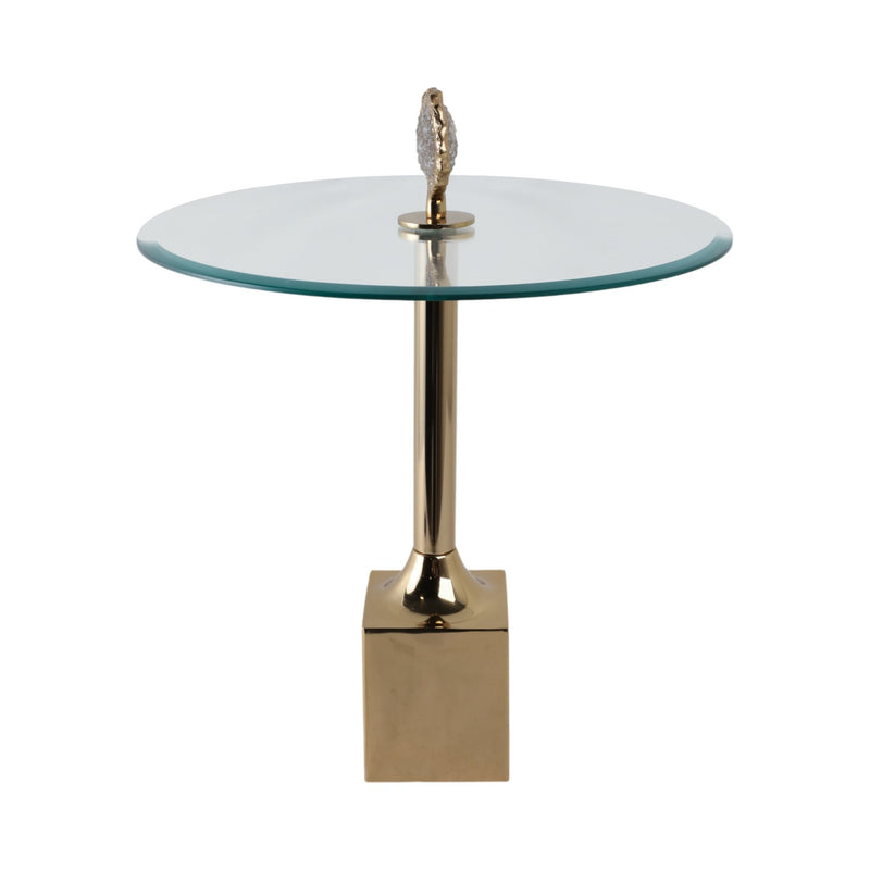 23" Frances Quartz Crystal Glass And Metal Accent - Al Rugaib Furniture